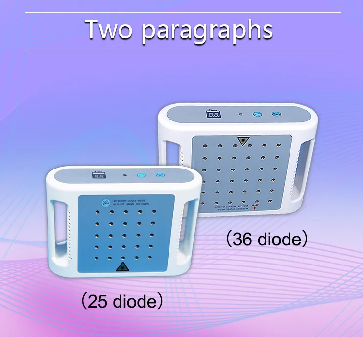 Die neueste Technologie Lipolaser-Schlankheitspads 650 nm 25/36 Dioden-Mini-Lipolaser-Diodenlaser von japanischen Mitsubishi-Diode-Produkten Die Si