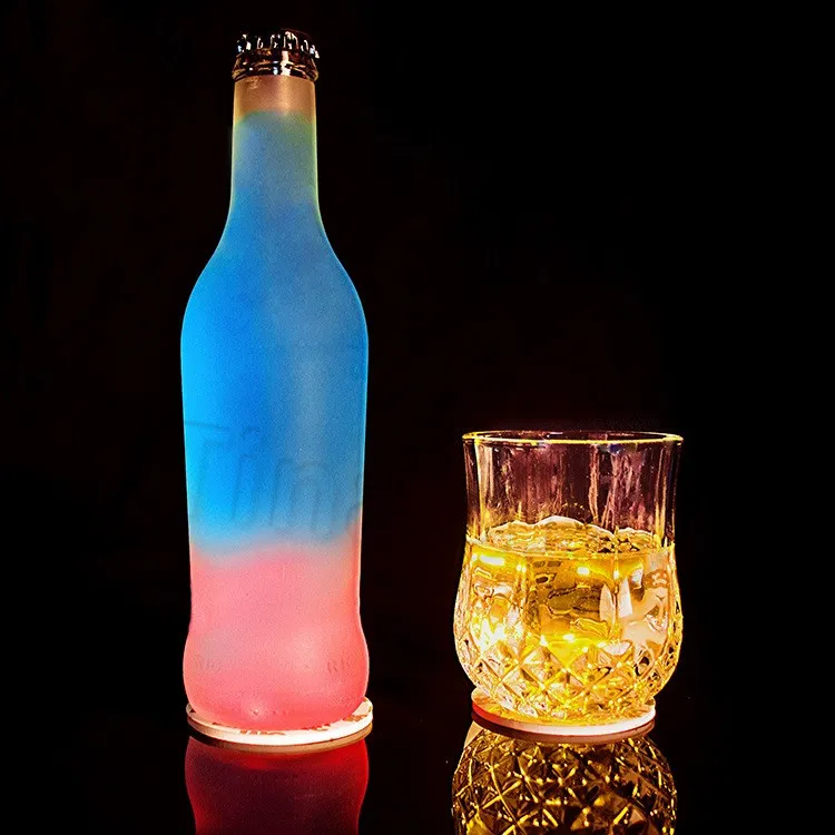 LED Bar Cup Coaster Light Up Cup Sticker voor Drankjes Cup Houder Light Wine Liquor Fles Party Bruiloft Decoratie Benodigdheden T2I5694