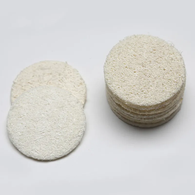 5,5 cm ronde natuurlijke eco vriendelijke loofah pad gezicht make-up verwijderen zachte exfoliatie dode huid bad douche loofah cerative scrubbers bh2329 cy