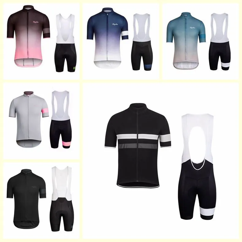 Rapha equipe ciclismo mangas curtas jersey bib shorts conjuntos 2019 novos homens verão respirável roupas de bicicleta u120413