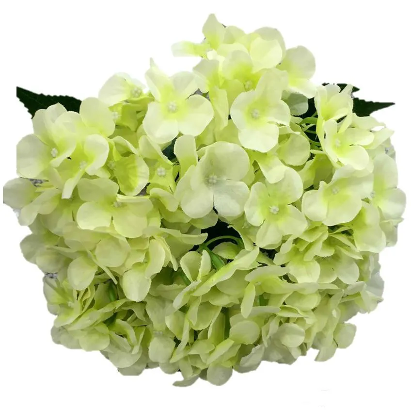 Hydrangea Flor Head Artificial Flores Silk Hydrangea para Festival Decoração Comercial Decoração Casamento Corredor Flor Buquê