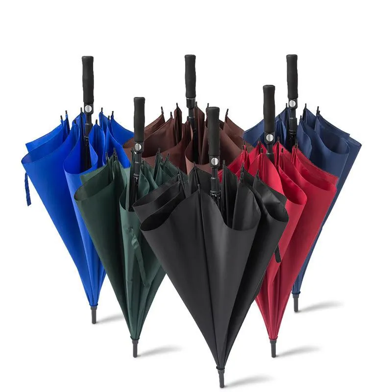 섬유 직선 막대 우산 자동 우산 방풍 망 블랙 컴팩트 와이드 오픈 닫기 가벼운 VT0226