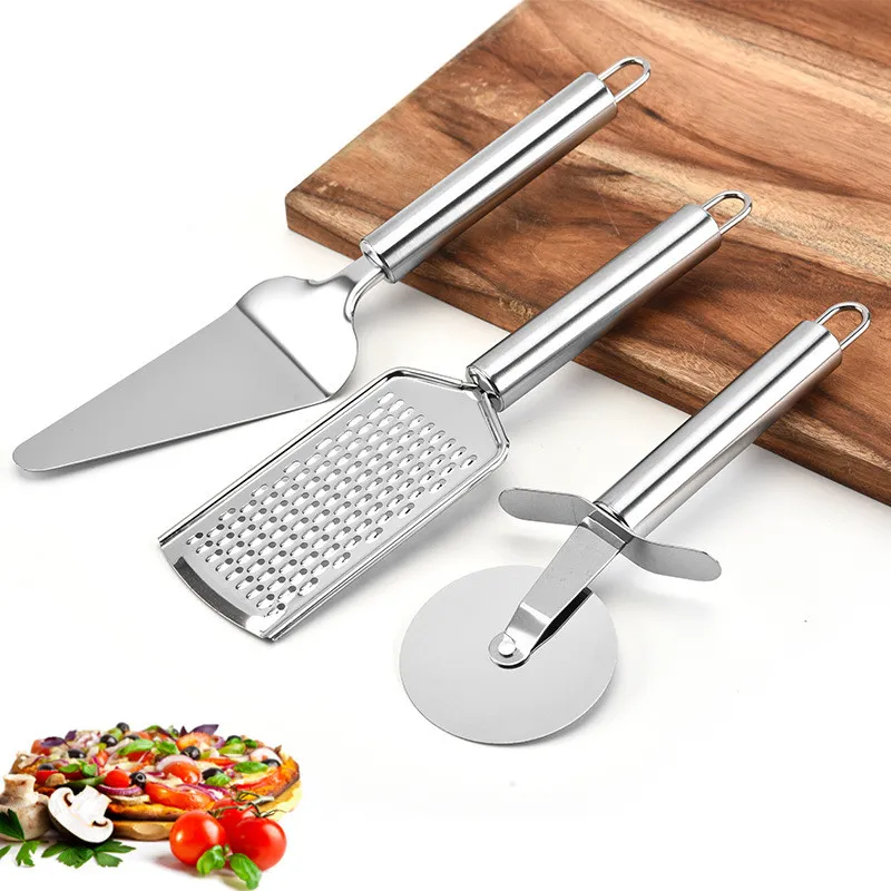 Cheesecake Slicer & Stainless Steel Pizza Cutter Set Multi Purpose Cake ...