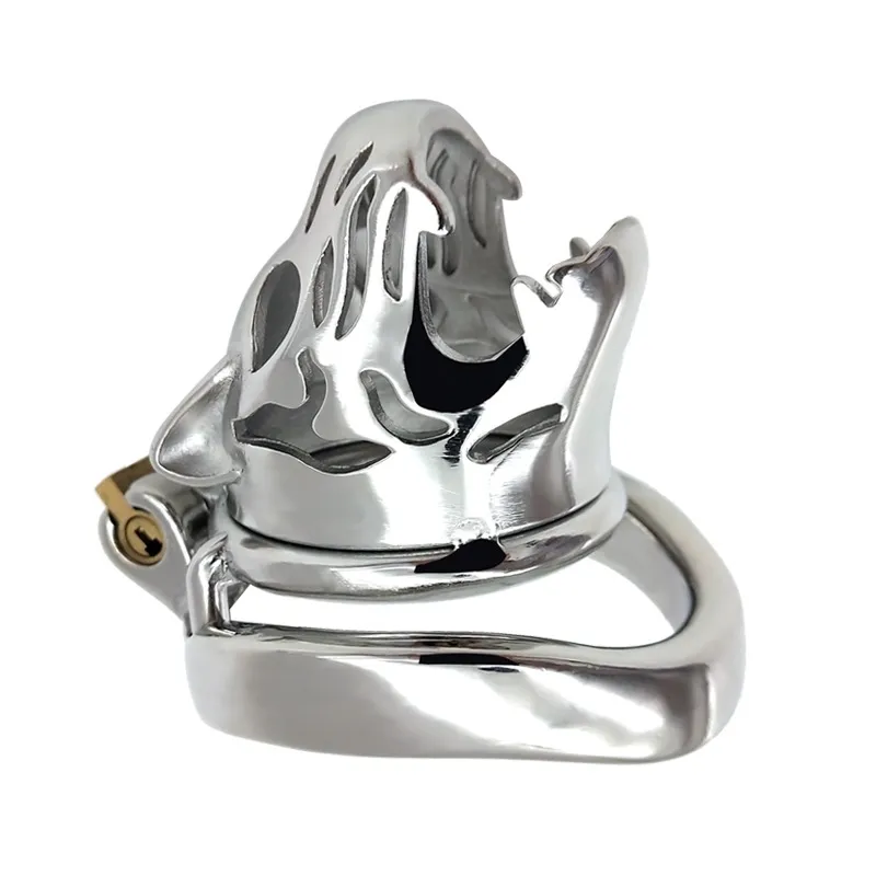 Hälsa Man Rostfritt Stål Luxury Ultimate Small Cage Version Chastity Bondage Fetish Locking Device Sexleksaker för män CB-enhet