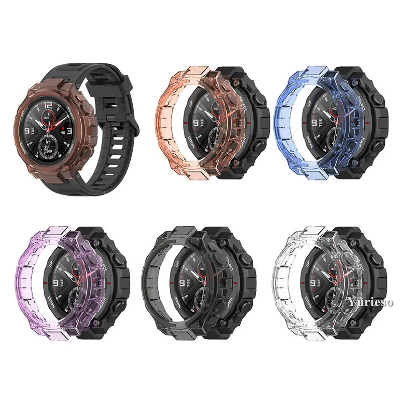 Doorschijnend TPU siliconen beschermende schaal voor amazfit t-rex A1918 case cover voor amazfit t rex smartwatch accessoires promotie deal verkoop