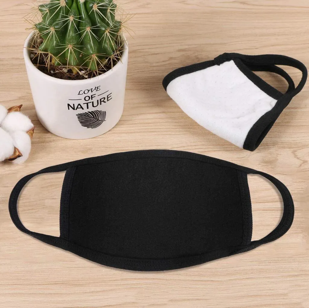 Reusable 3 Layers Black Cotton Face Mask Unisex Mouth Masks Adjustable Anti Dust Face Mouth Masks Free Shipping