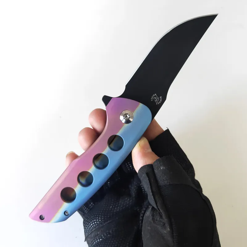 Versão limitada de personalização Faca de dobramento Barker facas Hokkaido Flipper TC4 Titanium Hand High Durness Black M390 Lâmina Boa ferramentas ao ar livre Tactical EDC