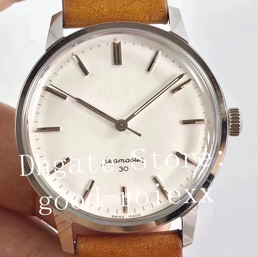 Vintage 1960er Jahre UT Factory Uhren Acrylglas Herren automatische antike Uhr Miyota Cal.9015 Herren 30m mechanische Lederarmband-Armbanduhren