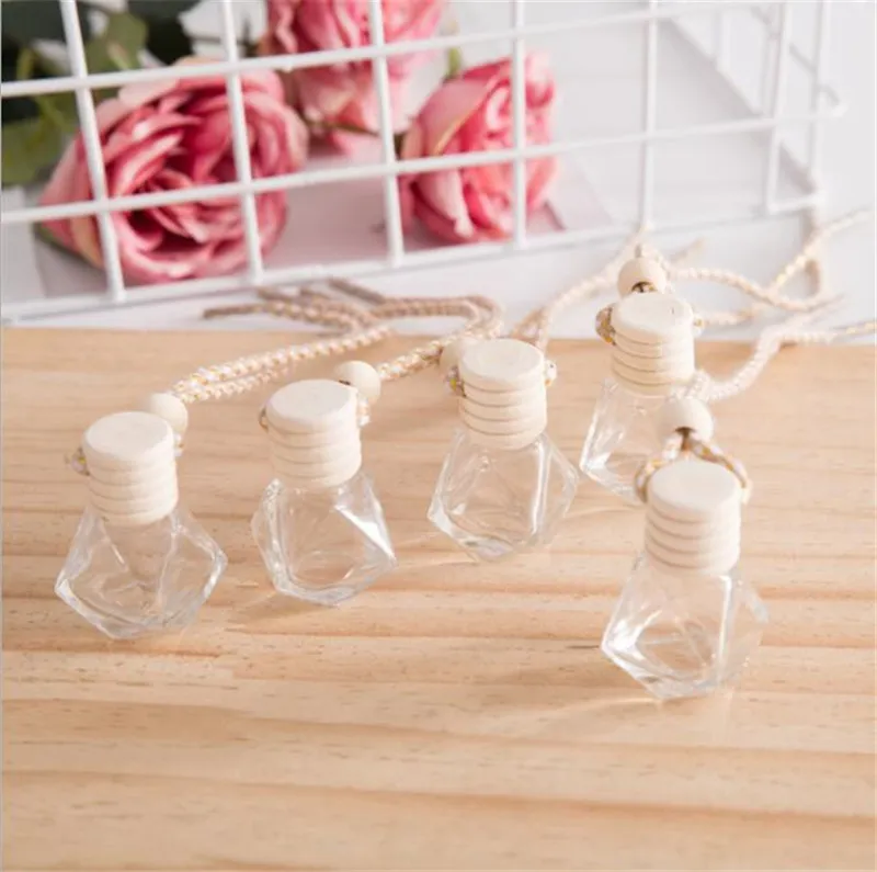 Empty car diffuser Bottle Perfume Ornament Hanging Gadget Air Freshener  Wood Cap