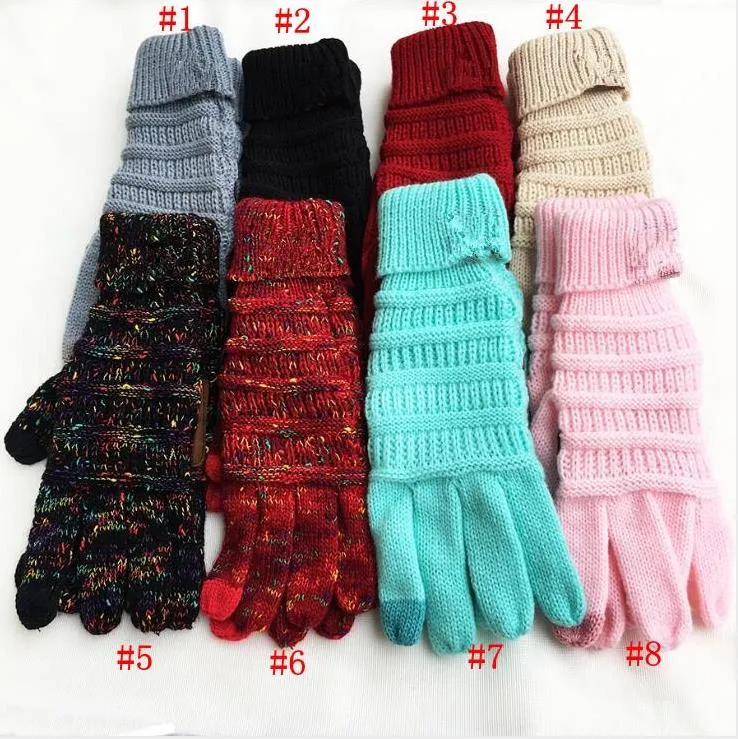 Christmas Gift Letter logo High Quality Knit Glove Man Woman Warm Mittens Plus Velvet Thicken Gloves For Touch Screens Wool Cashmere Unisex