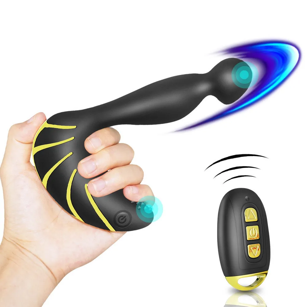 USB ricaricabile Maschio prostata massaggio telecomando vibratore anale Silicon Sex Toys per uomini Butt Plug pene di formazione per adulti Y191214