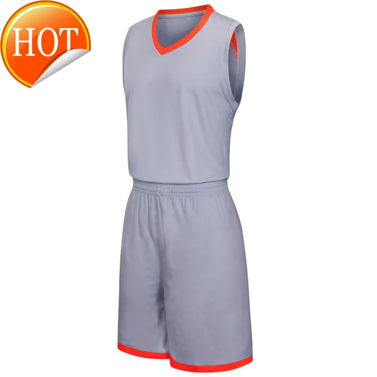 2019 nouveaux maillots de basket-ball vierges logo imprimé taille homme S-XXL prix pas cher expédition rapide bonne qualité gris G003AA1