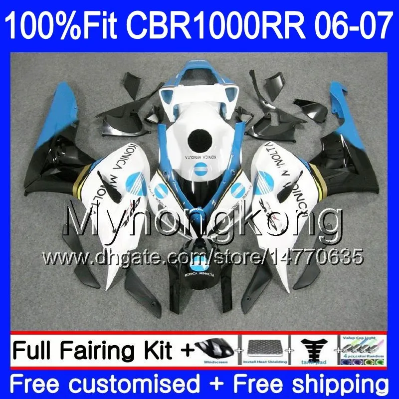 Corpo iniezione KONICA blu caldo + serbatoio per HONDA CBR1000 RR CBR 1000 RR 2006 2007 276HM.51 CBR 1000RR 06-07 CBR1000RR 06 07 Kit carenature OEM