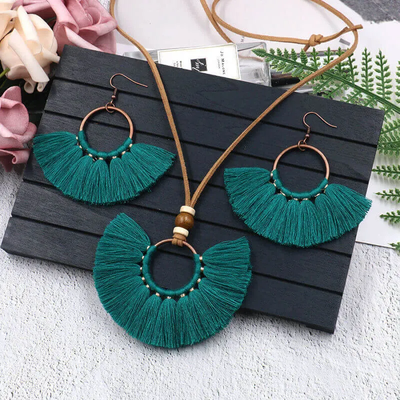 Tassel earrings hotsell and necklace set