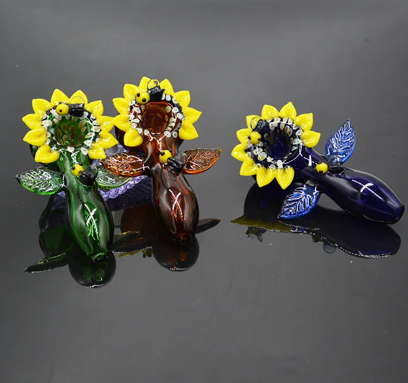 4" glass pipes smoking accessories bong heady glass flower smoking pipes colorful hand pipes bubbler dab rig drop shipping christmas gift