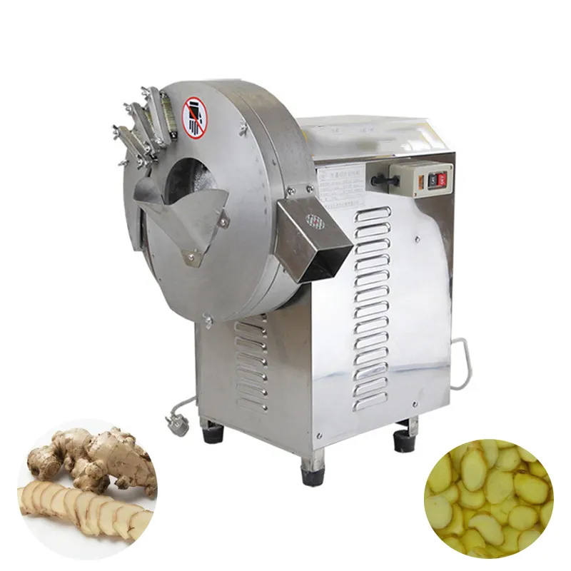 Rostfritt stål Commercial Electric Cut Ginger Machine Rostfritt stål Ginger Crusher Fruit Vegetabilisk skärmaskin 220V 1100W