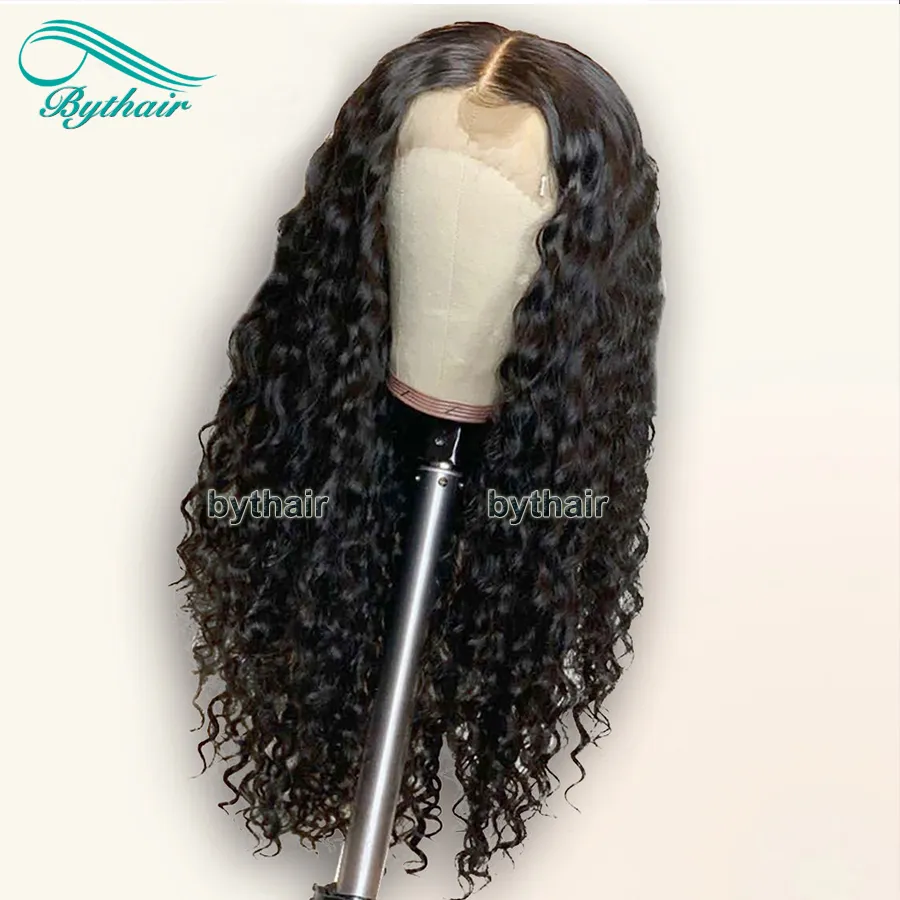 Bythair 360 dentelle avant perruques de cheveux humains pour les femmes avec des cheveux de bébé noeuds blanchis brésilien Remy cheveux pleine dentelle perruques pré-plumées