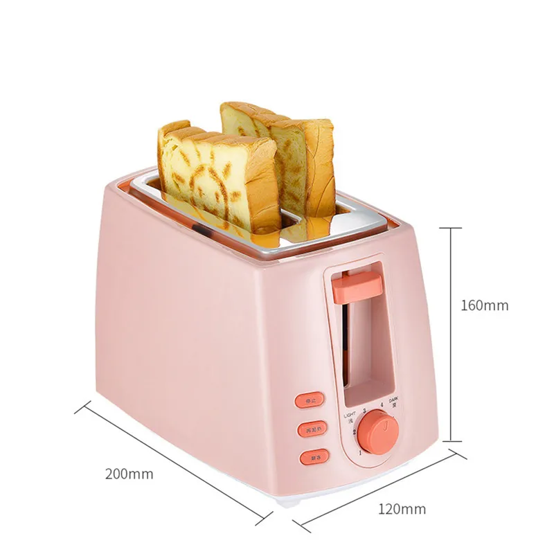 Tostapane elettrico in acciaio inossidabile Macchina automatica per la cottura del pane Macchina per la colazione Toast Sandwich Grill Forno 2 fette