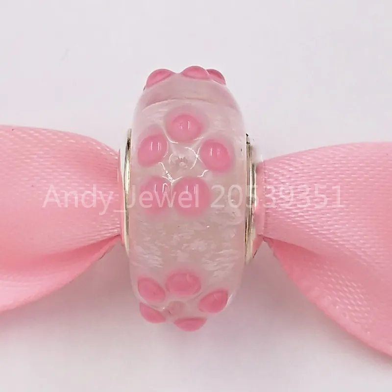 Andy Jewel Authentic Lampwork 925 Srebrne koraliki Uroki pasują do europejskiego pandora w stylu biżuterii Naszyjnik Murano 101