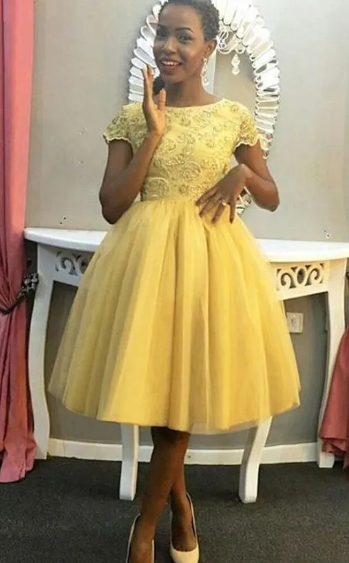 light yellow prom dress