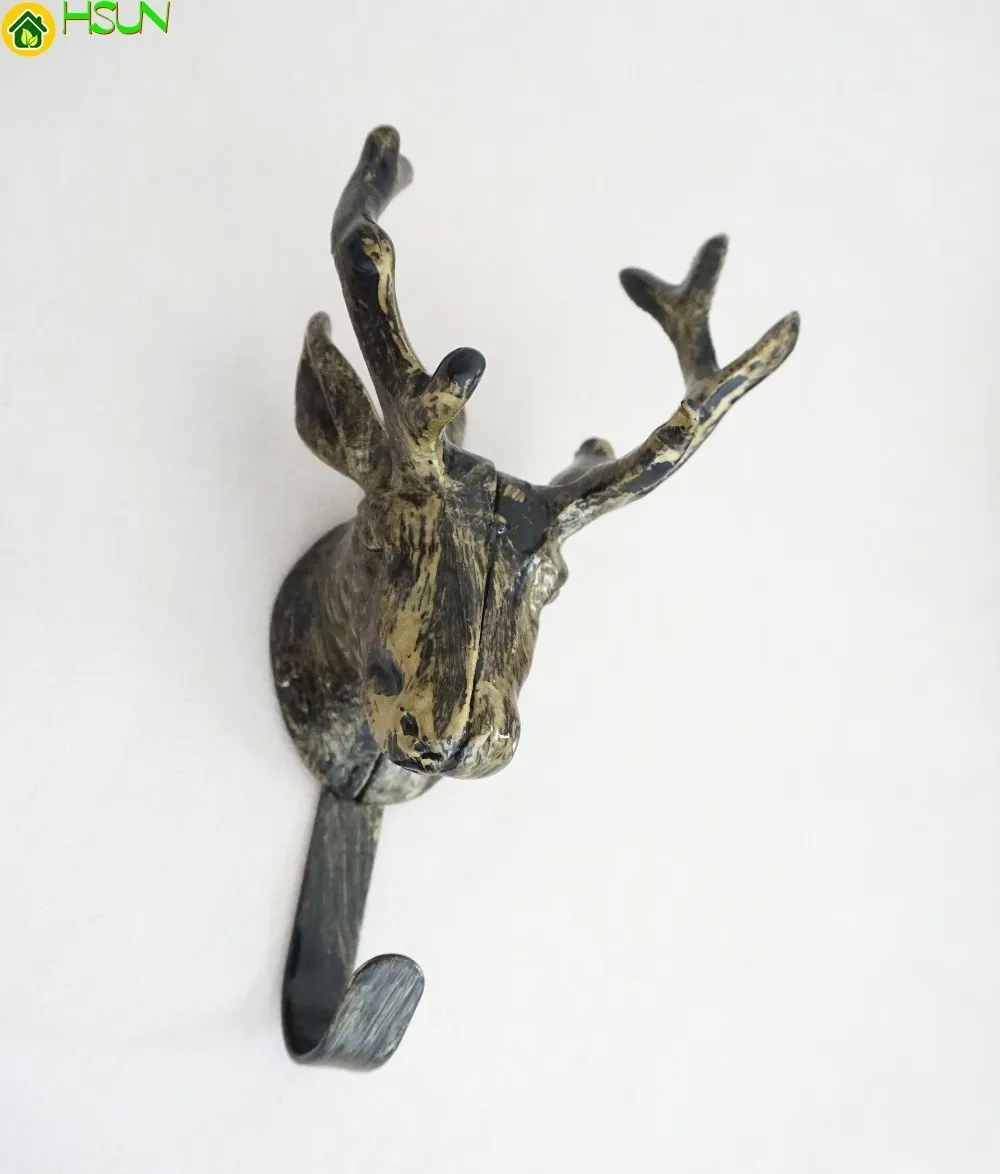 Deer Wall Hook Metal Vintage Look Wall Hooks Decorative Hooks / Antique Bronze Coat Hooks Hanger Coat Rack Hanger