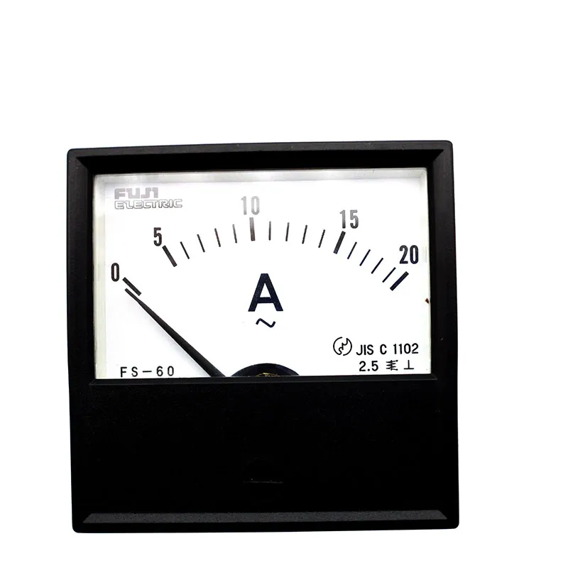 Aktuella meter Japan Fuji FS-60 AC Ammeter 20A Pointer Mekaniska huvudinstrumenttillbeh￶r