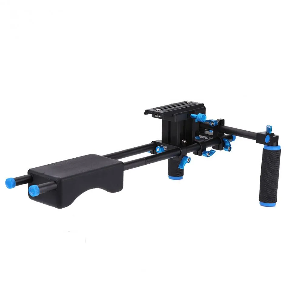 D2 DSLR Rig Camera Mount Head Handheld Vídeo Suporte do Ombro Sistema de Suporte 15mm Braçadeira Suporte