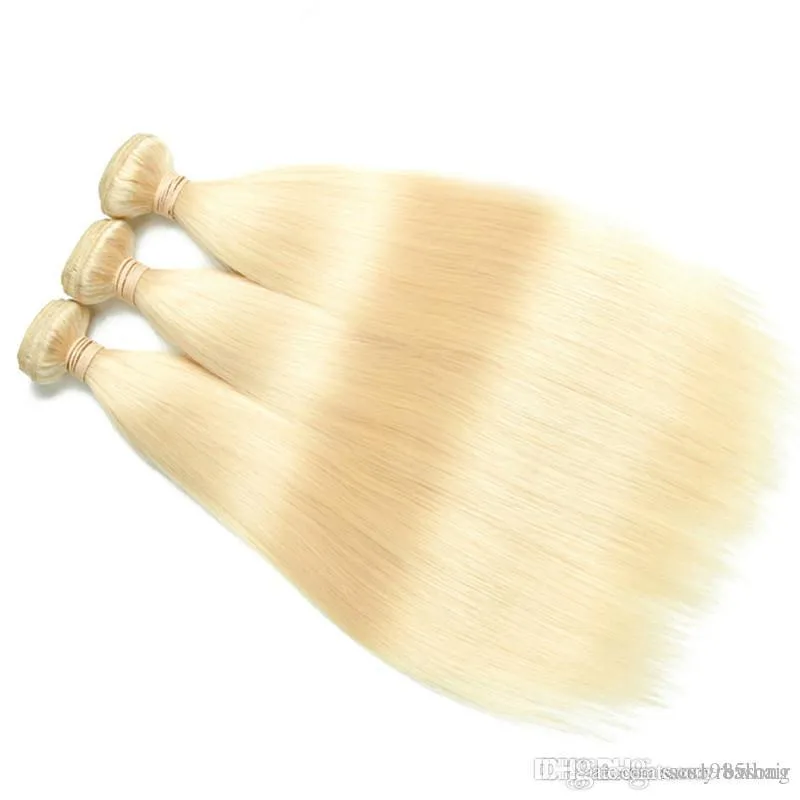 fedex dhl free blonde color 613 straight human hair 3pcs lot 100gr one piece free shedding free tangle