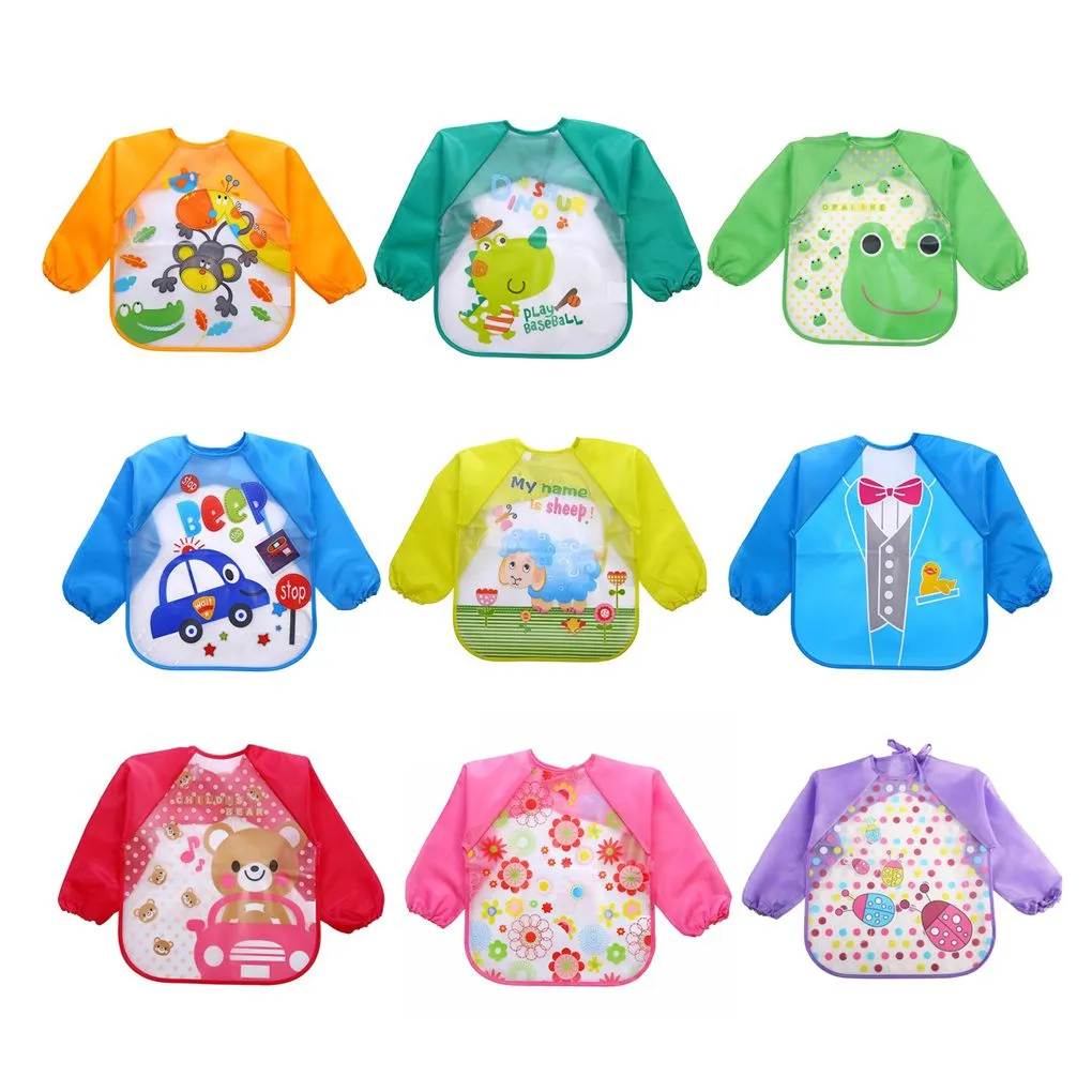 Children's painting apron Waterproof Long Sleeve Toddler Art Smock kids  apron protect clothes stains for school