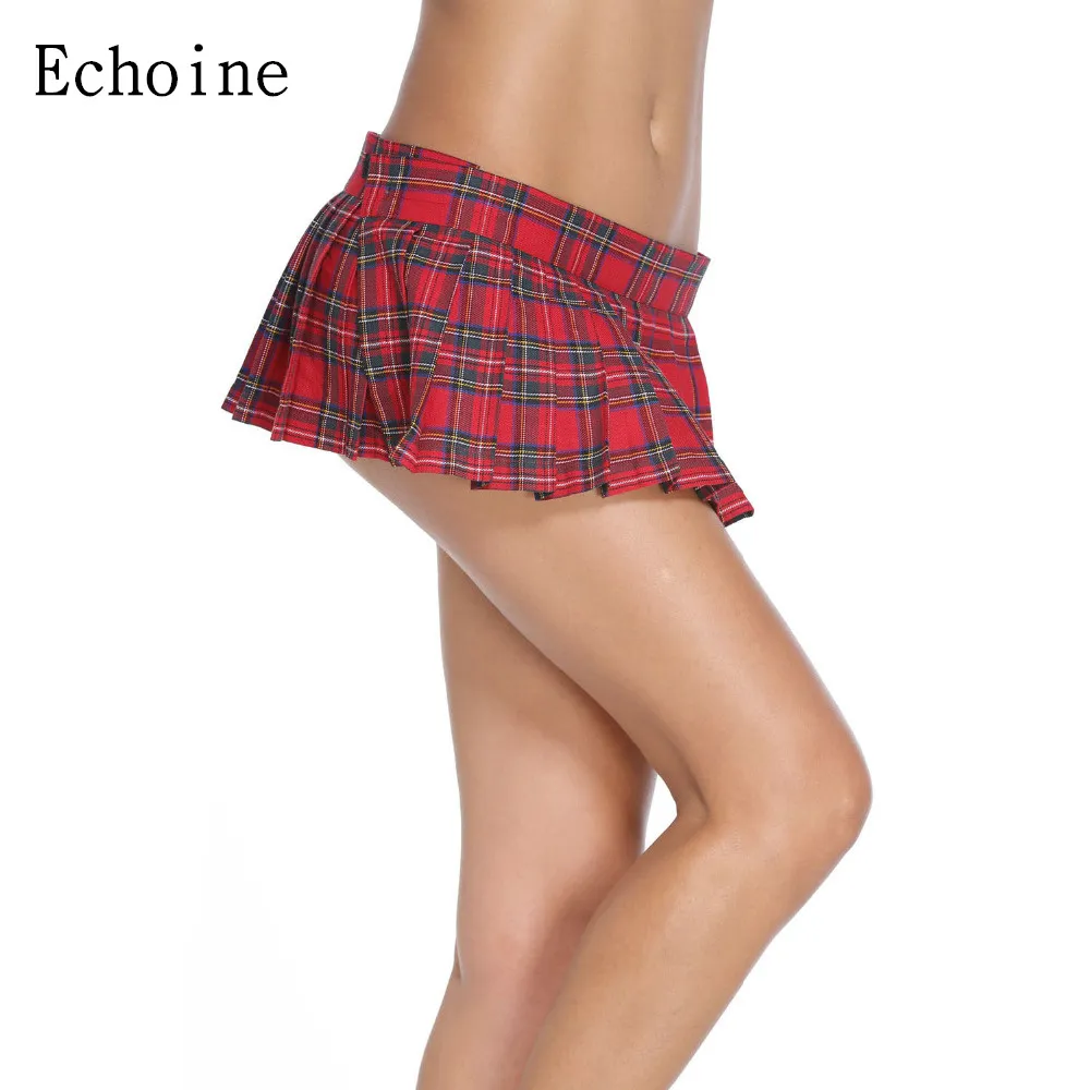 Femmes Jupes École Plaid Micro Mini Jupe Écolières D'été Casual Jupes Plissées Rôle Cosplay Party Saias Étudiants Jupon J190426