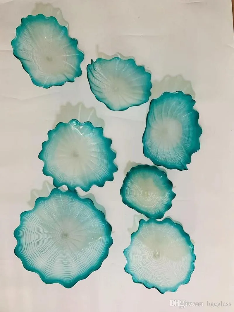 터키어 무라노 꽃 모양의 유리 플레이트 장식 투명 유리 접시 멀티 컬러 아트 팬시 주도 장식 벽 조명 인도 (원자재)