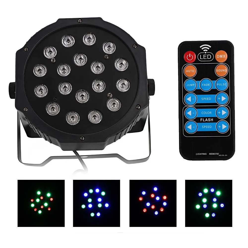 Par ışık 30W 18 LED aşama aydınlatma RGB Otomatik Ses Kontrolü DMX512 Yüksek Parlaklık Mini Lamba