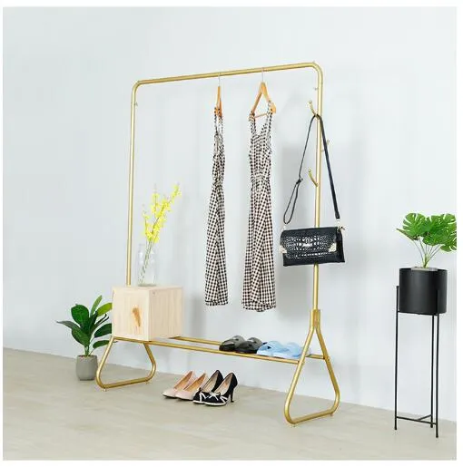 Premium Gold Clothing Racks for Boutiques - Floor Mounted Garment Rack ...