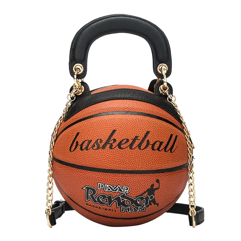 Borse a forma di pallacanestro rotonde alla moda Borsa da donna Borsa a tracolla a tracolla per lo stile creativo del basket Personalità