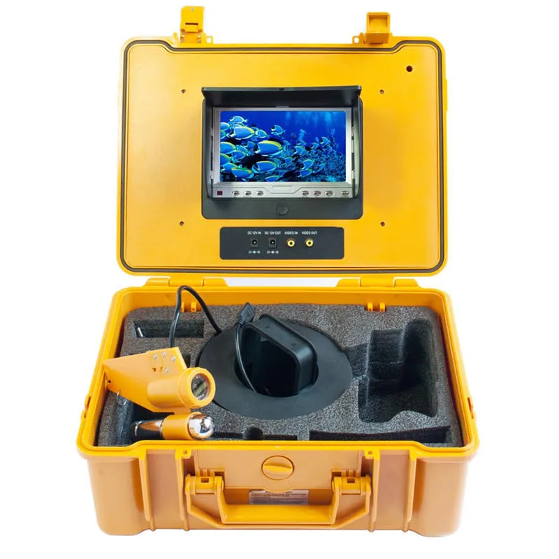 CR110-7A under vattenfiske kamera system 7 tums bildskärm 12PCs vit LED enstång kamera med DVR - 230V UK plug 100m + DVR