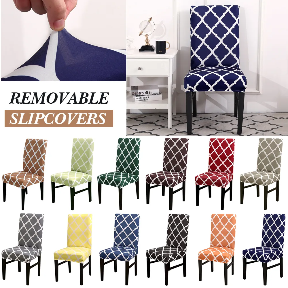 1/2/4pcs Dining Chair Covers Spandex Stretch Printing Removable Chair Cover Slipcover Kitchen Seat Case Stretch Cover