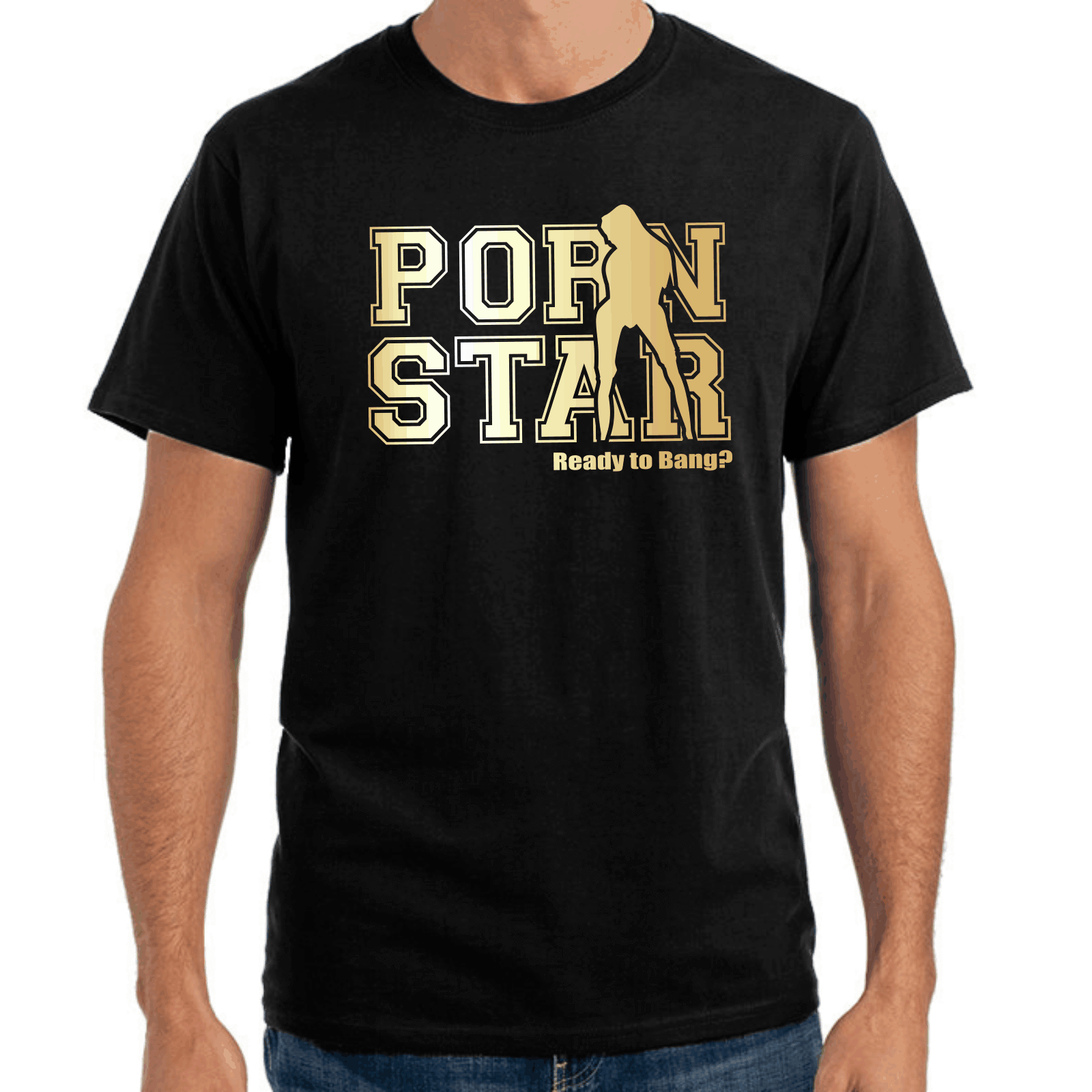 Pornstar Porn Star Adult Sprüche Geschenk Lustig Spaß Comedy Fun Gold T