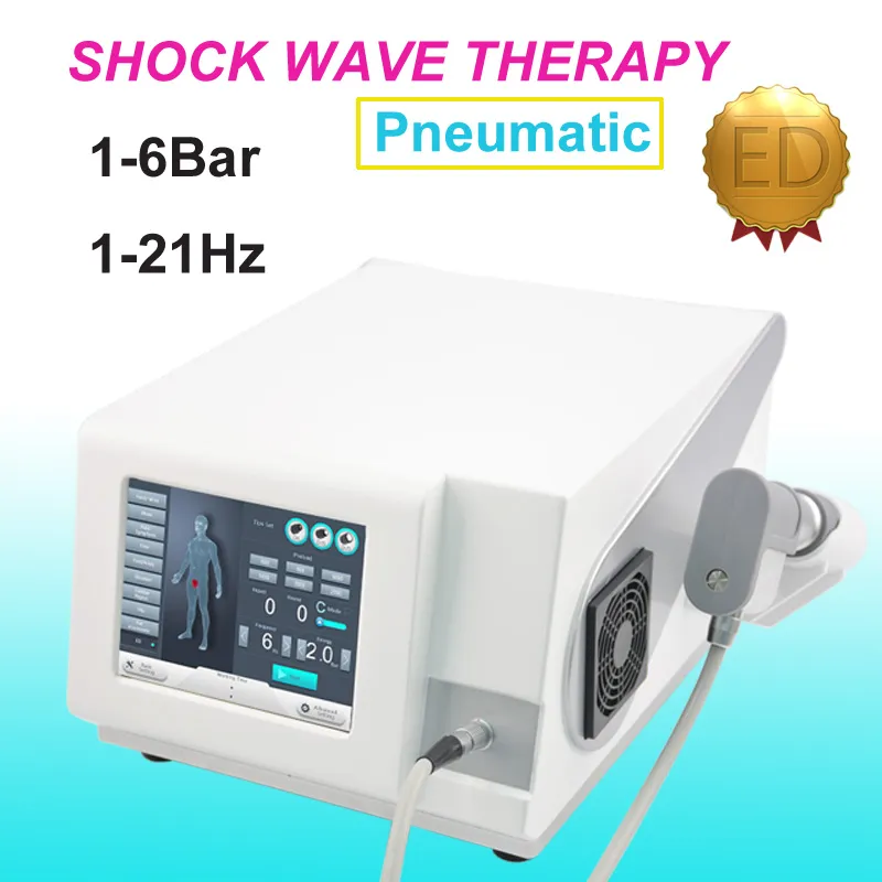 Nouveau Top qualité 0.5 ~ 6.0 Bar onde de choc ED Machine de thérapie traitement de l'épaule appareil à ondes de choc pour les maux de dos