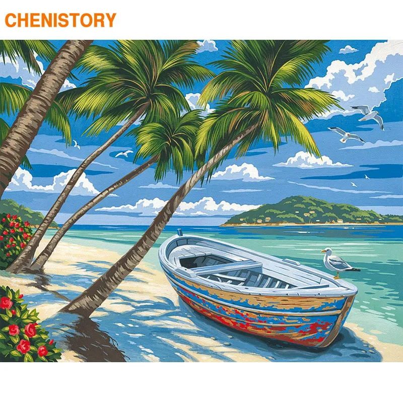 CHENISTORY Oil Paint By Numbers Adults Landscape On Canvas For