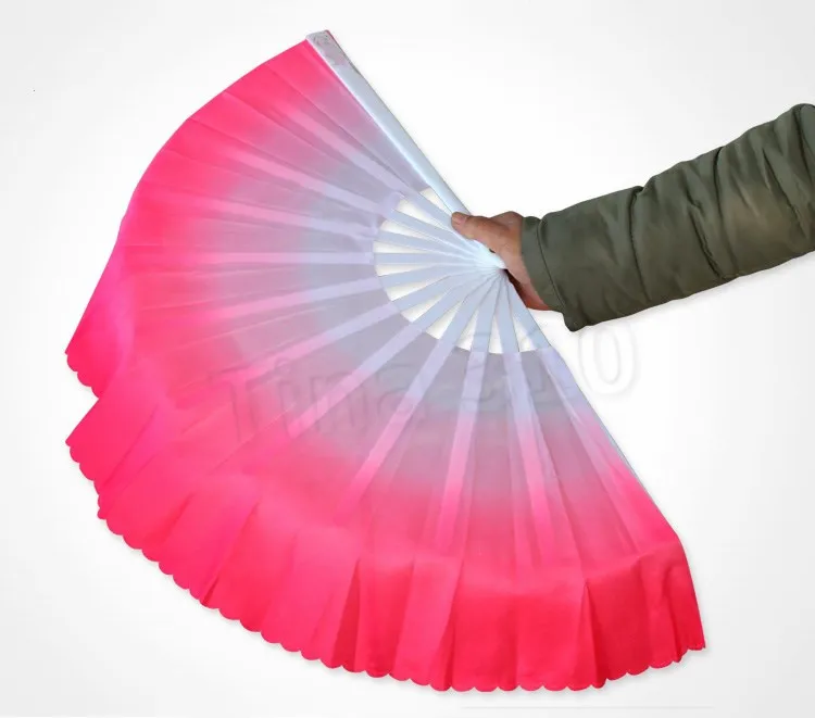 20st Festtillbehör Ankomst Kinesisk Dansfläkt Silk Weil 5 färger Tillgängliga för Vit fläktben Bröllopsfestfavor T2I5658