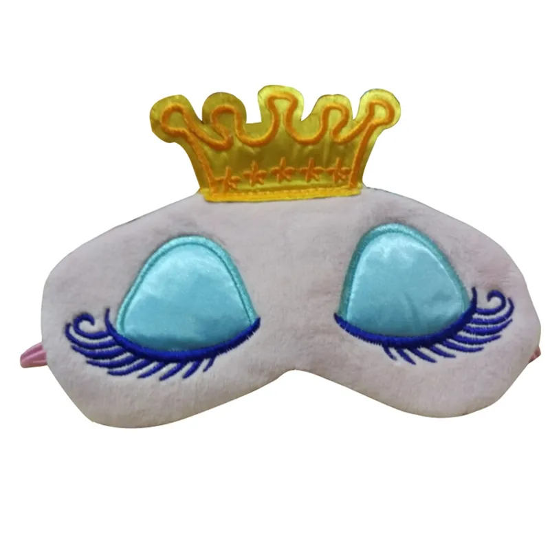 1PC Prinses Kroon Leuke Ogen Cover Slaapmasker Ooglap Reizen Slapen Blinddoek Schaduw Oogmasker Draagbare Roze/Blauwe kleur