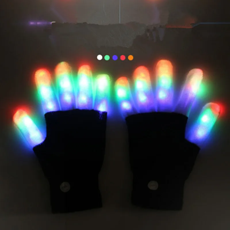 Guantes Con Luz LED Parpadeo Colorido LED Punta Del Dedo Iluminación