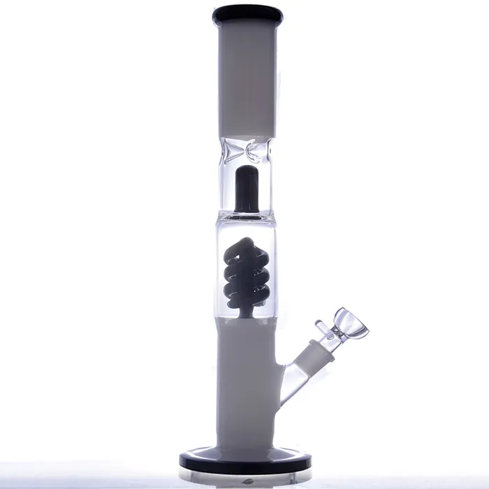 Straight Tube Glass Bong Hookahs Dab Rig Perc Water Pipes Oil Rigs with 18mm Bowl for Smoking Chicha Shisha