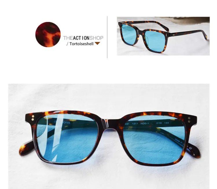 Brillengestelle IronMan OV5301S blau getönt 2022 Neue Modedesign-Sonnenbrille UV400-Sonnenbrille quadratisch leichte reine Planke Komplettpaket