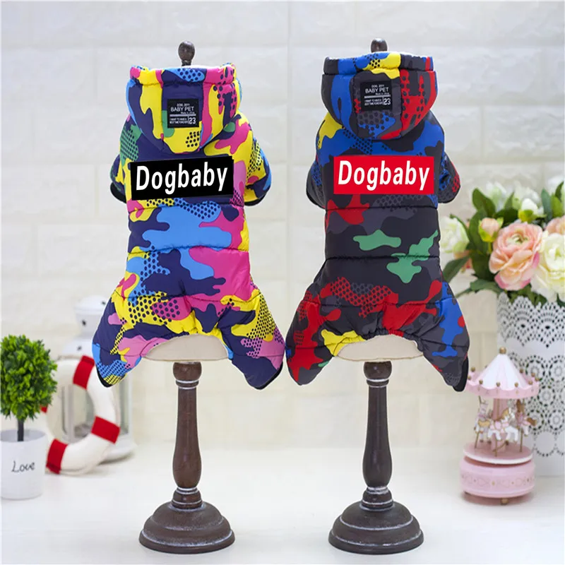 F76b dog winter jumpsuit dog winter thicken coat pet dogs cotton winter clothes warm coat free shipping