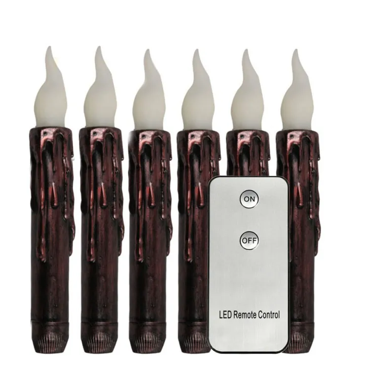 Flameless Taper Candles Moving Wick, 8 Inch LED Window Candles PP