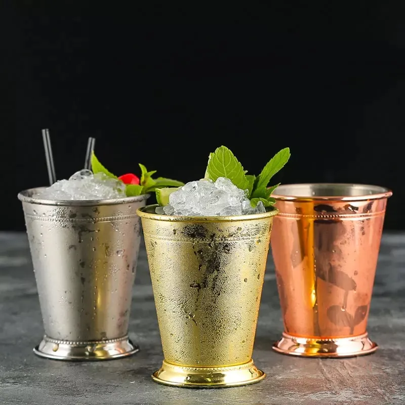 350 ml Mint Julep Tasse En Acier Inoxydable Cocktail Tasse Boissons Mixtes Tasse Martini Mojito Boisson Bar Parti Bière Or Tasses ZA3444