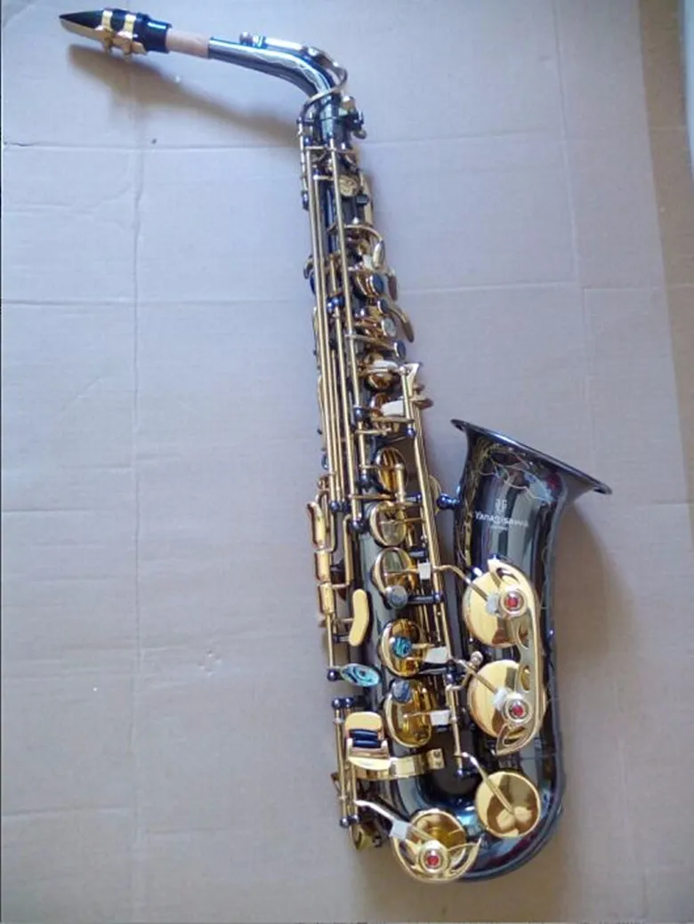 A-991 Saxofon Alto Play Professional Black Nickel Gold Key Sax E Tune Instruments Gratis fraktfodral