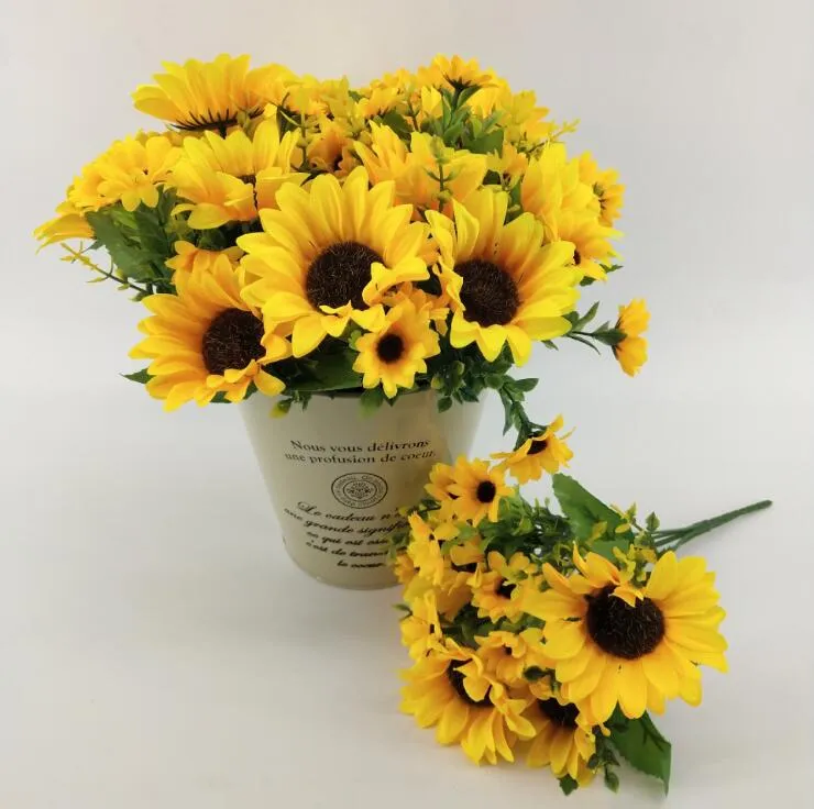 Fleurs artificielles tournesols fleur de soleil en soie fleurs en soie décoration de la maison fleurs de table bricolage décorations de mariage