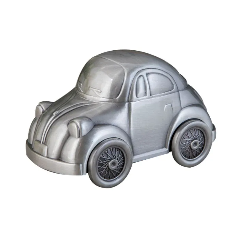 Vintage en alliage de zinc en forme de voiture tirelire tirelire de haute qualité en étain finition cochon Pot d'économie en métal artisanat cadeaux pour garçon enfants